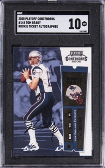 2000 Playoff Contenders "Rookie Ticket" Autograph #144 Tom Brady Signed Rookie Card – SGC GEM MINT 10